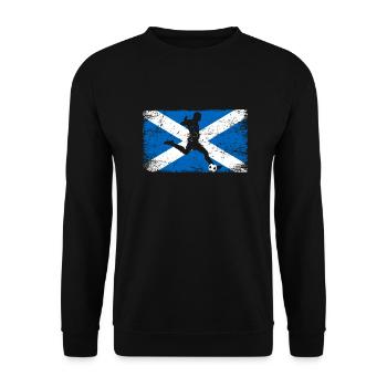Schottland Fußball Fan von Schottland Mannschaft - Unisex Pullover - Schwarz - Vorne - Alina (178cm) & Michal (187cm)