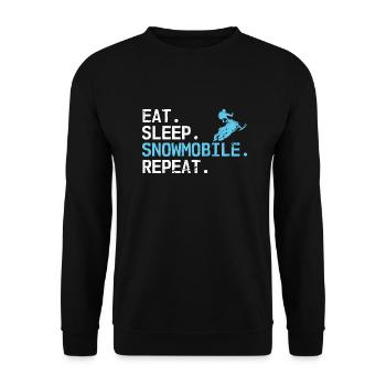 Eat Sleep Snowmobil Repeat Motor Traîneau - Sweat-shirt Unisexe - noir - Devant - Alina (178cm) & Michal (187cm)