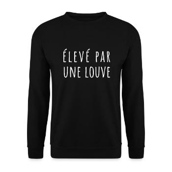 élevé par une louve cadeau maman fête des mères - Sweat-shirt Unisexe - noir - Devant - Alina (178cm) & Michal (187cm)