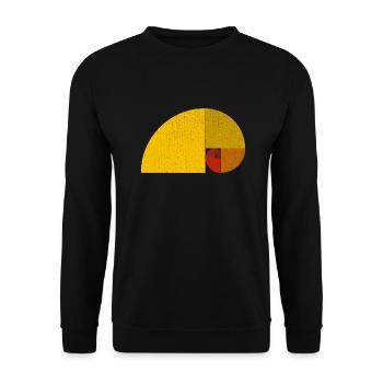 Heilige Geometrie Fibonacci, Goldene Spirale - Unisex Pullover - Schwarz - Vorne - Alina (178cm) & Michal (187cm)