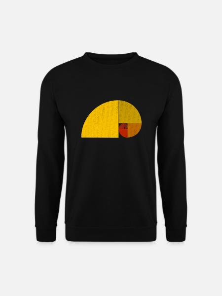Heilige Geometrie Fibonacci, Goldene Spirale - Unisex Pullover - Schwarz