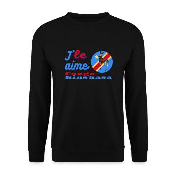 J'aime le Congo-Kinshasa - Sweat-shirt Unisexe - noir - Devant - Alina (178cm) & Michal (187cm)