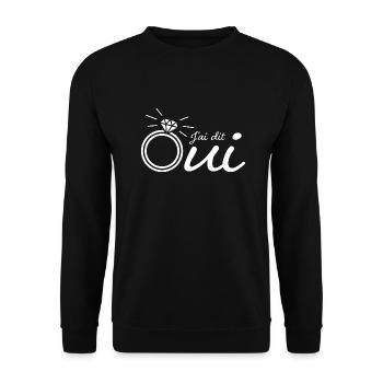 j ai dit oui - mariage - Sweat-shirt Unisexe - noir - Devant - Alina (178cm) & Michal (187cm)