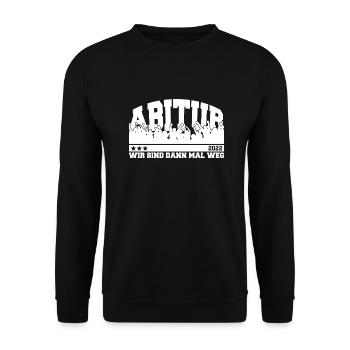 Abitur 2022 Abi Schulabschluss Gymnasium - Unisex Pullover - Schwarz - Vorne - Alina (178cm) & Michal (187cm)