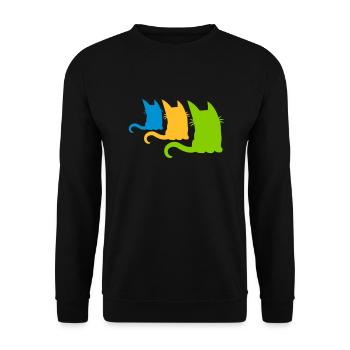 3 petits chats colorés - Sweat-shirt Unisexe - noir - Devant - Alina (178cm) & Michal (187cm)