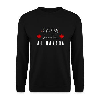 Je peux pas je me barre au canada - Sweat-shirt Unisexe - noir - Devant - Alina (178cm) & Michal (187cm)