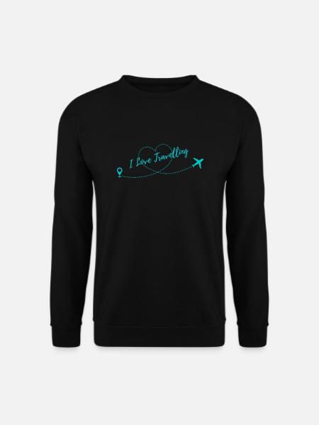 I Love Travelling | Reisen | Urlaub - Unisex Pullover - Schwarz