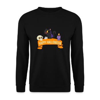 Cat Lovers Cats Costume Gift Halloween - Unisex Sweatshirt - black - Front - Alina (178cm) & Michal (187cm)