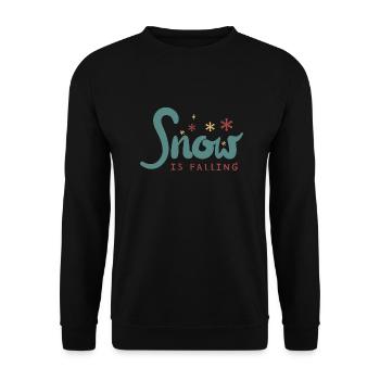 Snowflakes - Unisex Pullover - Schwarz - Vorne - Alina (178cm) & Michal (187cm)