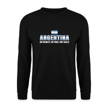 No Helmets No Pads Just Balls Argentina Rugby - Unisex Sweatshirt - black - Front - Alina (178cm) & Michal (187cm)