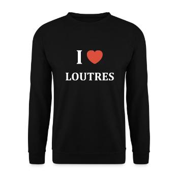 i love loutres - Sweat-shirt Unisexe - noir - Devant - Alina (178cm) & Michal (187cm)