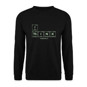 Je PENSE (périodiquement) - Drôles de dictons - Sweat-shirt Unisexe - noir - Devant - Alina (178cm) & Michal (187cm)