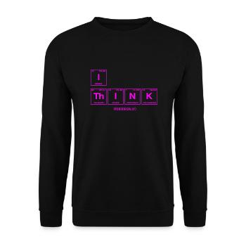 I THINK - mit Elementen des Periodensystems - Unisex Pullover - Schwarz - Vorne - Alina (178cm) & Michal (187cm)