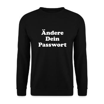 Ändere Dein Passwort! - weiß - Unisex Pullover - Schwarz - Vorne - Alina (178cm) & Michal (187cm)