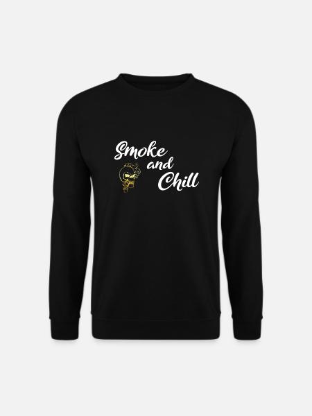 Smoke and Chill White - Unisex Sweatshirt - black