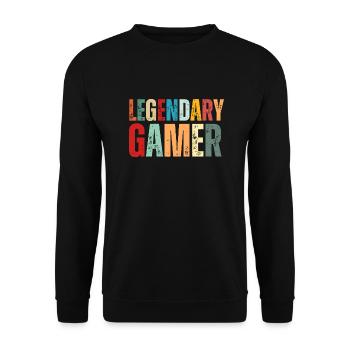 Legendary Gamer Gaming Quote - Unisex Sweatshirt - black - Front - Alina (178cm) & Michal (187cm)
