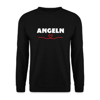 Angeln - Unisex Pullover - Schwarz - Vorne - Alina (178cm) & Michal (187cm)