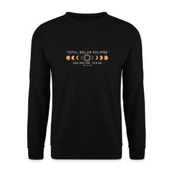 Arlington Texas Sonnenfinsternis 2024 April 8 - Unisex Pullover - Schwarz - Vorne - Alina (178cm) & Michal (187cm)
