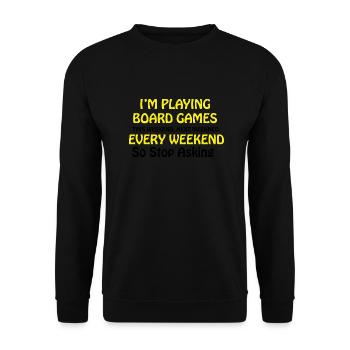 boardgame chess backgammon game night - Unisex Pullover - Schwarz - Vorne - Alina (178cm) & Michal (187cm)