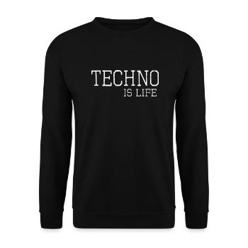 Techno ist Leben - Unisex Pullover - Schwarz - Vorne - Alina (178cm) & Michal (187cm)