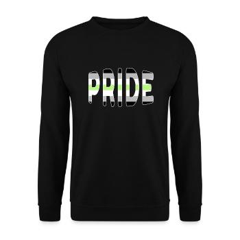 Pride-Logo Agender - Unisex Pullover - Schwarz - Vorne - Alina (178cm) & Michal (187cm)