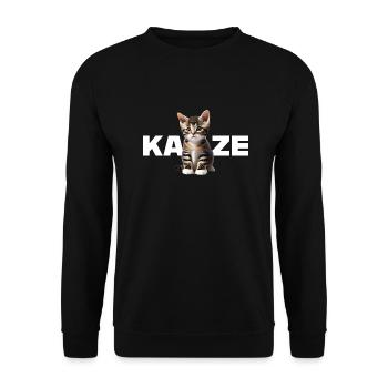 Katze - Für alle die Katzen lieben und das Ze - Unisex Pullover - Schwarz - Vorne - Alina (178cm) & Michal (187cm)