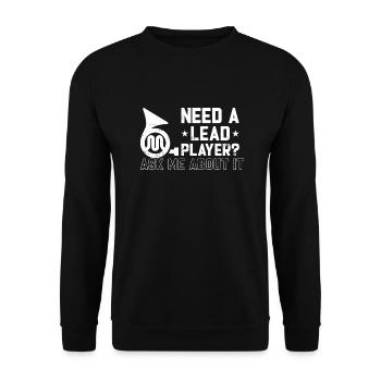 Mellophone Player Marching Band Lead Player - Unisex Sweatshirt - black - Front - Alina (178cm) & Michal (187cm)