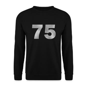 Birthday 75 years - Unisex Sweatshirt - black - Front - Alina (178cm) & Michal (187cm)