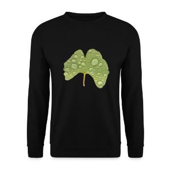 Ginkgo Leaf Water Drop Ginkgo Leaf Photo - Unisex Sweatshirt - black - Front - Alina (178cm) & Michal (187cm)