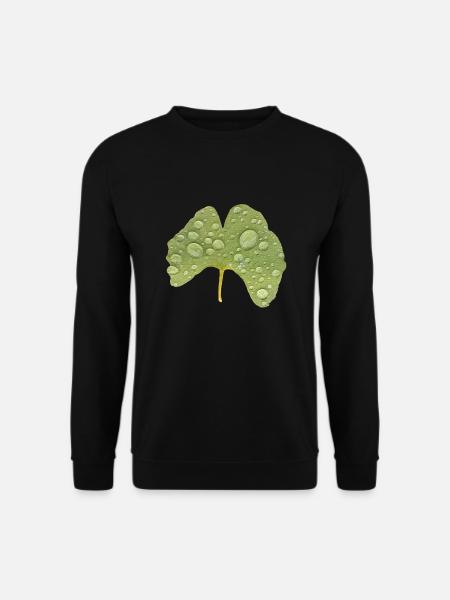 Ginkgo Blatt Wassertropfen Ginkgoblatt Foto - Unisex Pullover - Schwarz