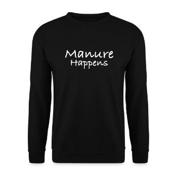 Mist passiert - Lustiges Bauern Design - Unisex Pullover - Schwarz - Vorne - Alina (178cm) & Michal (187cm)