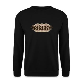 Yoga Schriftzug, Balance - Unisex Pullover - Schwarz - Vorne - Alina (178cm) & Michal (187cm)