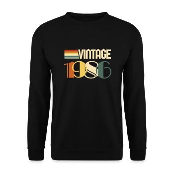 Jahrgang 1986 - 1986 Jubiläumsgeschenk - Unisex Pullover - Schwarz - Vorne - Alina (178cm) & Michal (187cm)