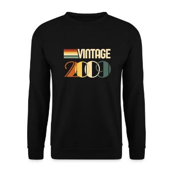 Vintage 2009 - 2009 Anniversary Gift - Unisex Sweatshirt - black - Front - Alina (178cm) & Michal (187cm)