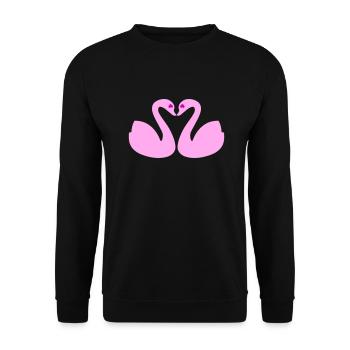 🦢Enchanting Pink Swans in Love-Eternal Love - Unisex Sweatshirt - black - Front - Alina (178cm) & Michal (187cm)