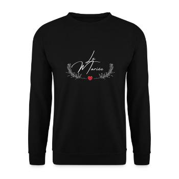 La mariée -tshirt assorti - Sweat-shirt Unisexe - noir - Devant - Alina (178cm) & Michal (187cm)