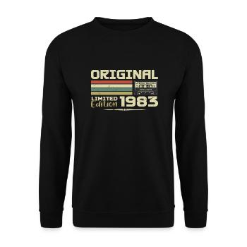 Retro 1983 Geburtstagsgeschenk Jahrgang 1983 Original - Unisex Pullover - Schwarz - Vorne - Alina (178cm) & Michal (187cm)