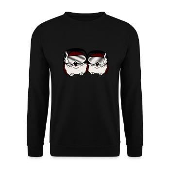 2 Süße DJ Igel Sonnenbrille Team Crew Party Musik - Unisex Pullover - Schwarz - Vorne - Alina (178cm) & Michal (187cm)