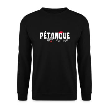 Pétanque the French beret style - Unisex Sweatshirt - black - Front - Alina (178cm) & Michal (187cm)