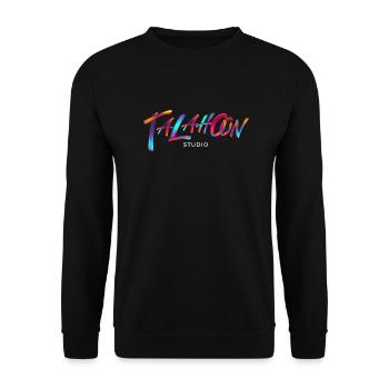 Talahoon Studios Rainbow Brushed - Unisex Pullover - Schwarz - Vorne - Alina (178cm) & Michal (187cm)