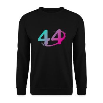 Nummer 44 mehrfarbig - Unisex Pullover - Schwarz - Vorne - Alina (178cm) & Michal (187cm)