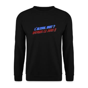 humour alcool - Sweat-shirt Unisexe - noir - Devant - Alina (178cm) & Michal (187cm)