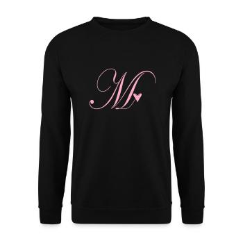 Monogramme M Vigne Coeur - Sweat-shirt Unisexe - noir - Devant - Alina (178cm) & Michal (187cm)