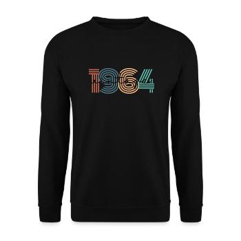 1964 vintage rétro - Sweat-shirt Unisexe - noir - Devant - Alina (178cm) & Michal (187cm)