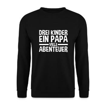 Dad of 3 children - Unisex Sweatshirt - black - Front - Alina (178cm) & Michal (187cm)