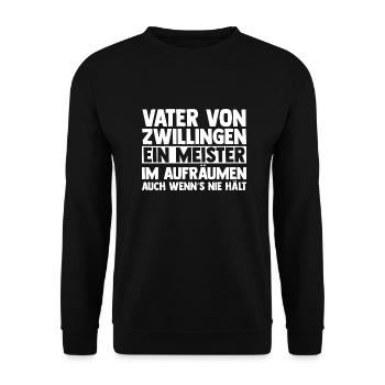 Dad of twins - Unisex Sweatshirt - black - Front - Alina (178cm) & Michal (187cm)