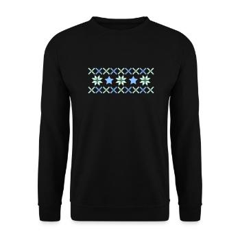 Winter Norway Pattern - Unisex Sweatshirt - black - Front - Alina (178cm) & Michal (187cm)