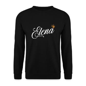 Elena Benutzerdefinierter Name für Frauen Kinder Kleinkinder - Elena - Unisex Pullover - Schwarz - Vorne - Alina (178cm) & Michal (187cm)