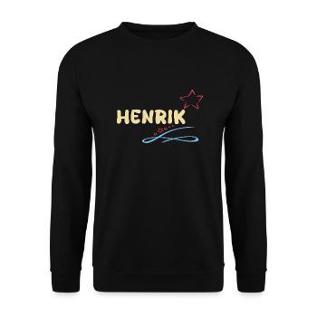Henrik als Geschenk - Unisex Pullover - Schwarz - Vorne - Alina (178cm) & Michal (187cm)