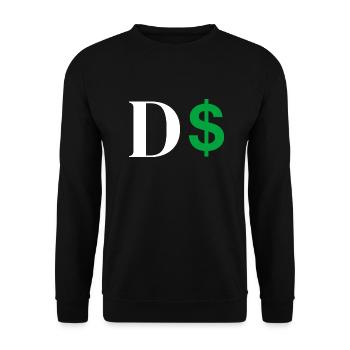 Dollar-Buchstabe - Unisex Pullover - Schwarz - Vorne - Alina (178cm) & Michal (187cm)